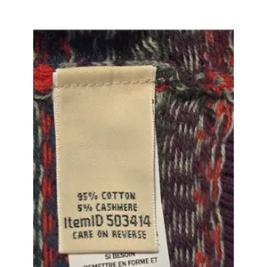 LL Bean Fair Isle Cotton Cashmere Turtleneck Sweater LRG Cabin Cozy thumbnail 6