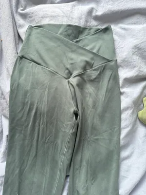 Aerie Army Green Cross High Waisted 7/8 Leggings thumbnail 3