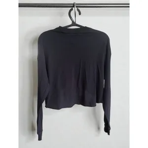 Out From Under‎ Urban Outfitters Black Long Sleeve Cropped Top Size SP thumbnail 2