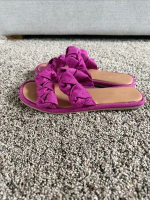 Universal Thread Magenta Braided Double-Strap Slide Sandals thumbnail 4