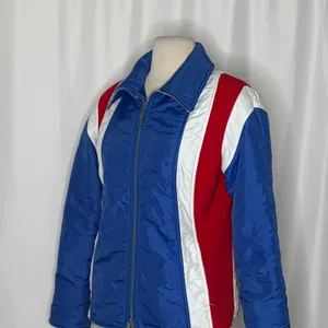 Vintage NUMBER 1 SKI Colorblock Jacket Blue Red White Retro 80s 90s Medium thumbnail 6