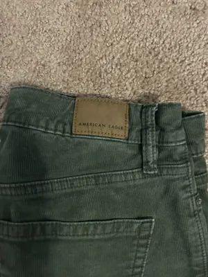 Green Straight Leg American Eagle Corduroy Mom Jeans thumbnail 2