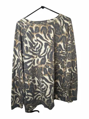 Coco + Carmen Taupe Animal Print Pullover Sweatshirt thumbnail 2