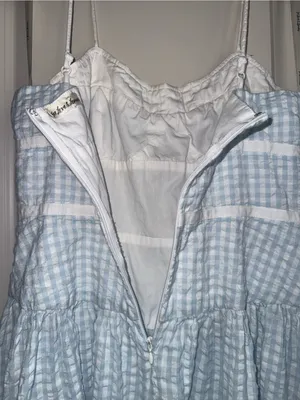 FOR LOVE and LEMONS georgia midi dress in blue gingham thumbnail 8