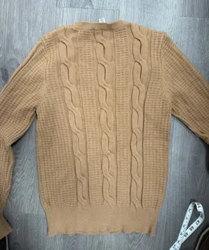 Philosophy Cable Knit Long Sleeve Tan Crew Neck Pullover Sweater Women's Medium thumbnail 5