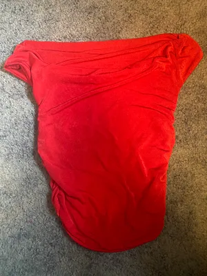 Red Draped Crop Top Size XS thumbnail 3