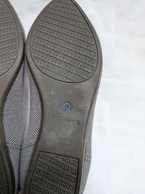 Rothys Pointed Toe Flats Birdseye Gray Black Knit Shoes Size 7.5 Womens thumbnail 6