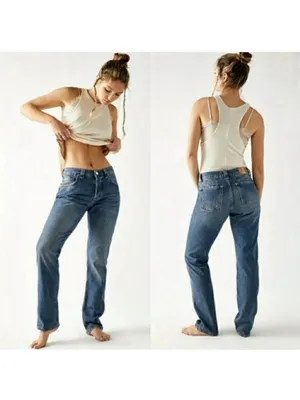 Free People We The Free CRVY Siren Low Rise Straight Leg Jeans Size 26 thumbnail 2