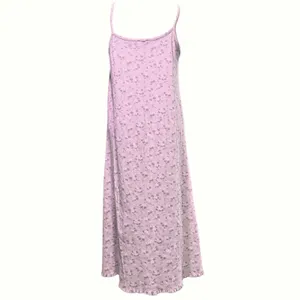 VTG‎ Unbranded M Lavender Pink Floral Cami Midi Dress Lettuce Trim Y2K Coquette thumbnail 2