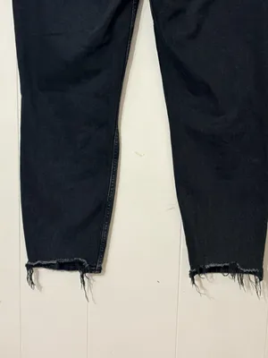 Abercrombie & Fitch The Mom High Rise Jeans 32 14 Black Distressed Ripped thumbnail 7