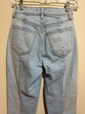 Abercrombie & Fitch Curve Love 90s Straight High Rise Jeans Two Tone 24/00 LONG thumbnail 11