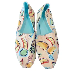 NWOT Toms Cuban Fruit Printed Canvas Slip On Flats Shoes Multicolored 9.5 thumbnail 5