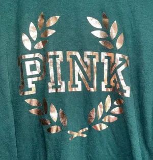 PINK Ivy Green & Gold Bling SS Tee •Medium thumbnail 3