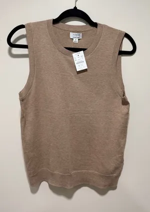 J.Crew Sleeveless Cashmere Blend Sweater Vest in Camel S thumbnail 1
