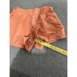 women's A New Day Orange linen blend shorts size small 3" inseam elastic waist thumbnail 5
