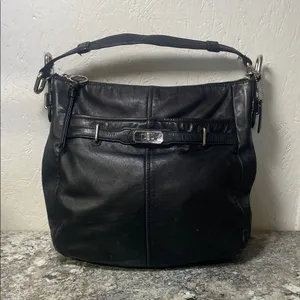 Y2K Authentic Coach Black Leather Chelsea Hobo Shoulder Bag Classic Chic thumbnail 1