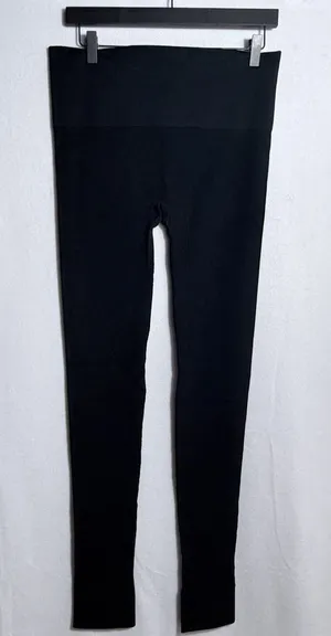 Blanqi Black Moto Cuffed Hipster Belly Support Maternity Leggings Size L thumbnail 1