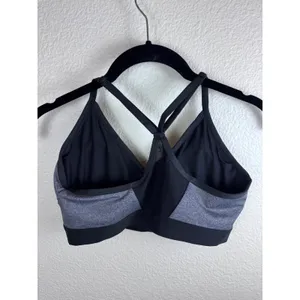 Athletic Works‎ Sports Bra Medium Gray Black Minimalist Activewear Athleisure thumbnail 2