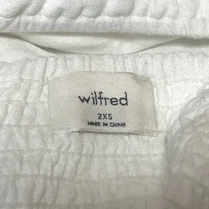 Aritzia Wilfred White Short Puff Sleeve Corset Bandeau Smocked Crop Top Size 2XS thumbnail 3
