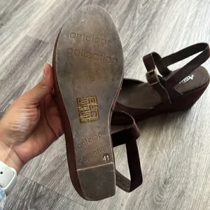 Antelope Brown Womens Boho Leather Platform Mary Jane Wedge Sandal 41 thumbnail 10