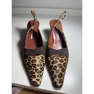 Donald J Pliner Leopard Print Mule Pointed Toe Kitten Heel Fur Size 10 Secretary thumbnail 3