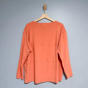 NWT Easel Sunset Orange Relaxed Fit Long Sleeve Top Soft Knit Tunic Casual Sz M thumbnail 7