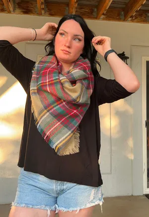Plaid Blanket Scarf Multiple thumbnail 1