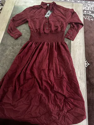 Women's Collared Long Sleeve Smocked Midi Shirtdress - Future Collective thumbnail 4