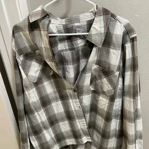 Carhartt Women’s Flannel Long Sleeve Button Down Shirt Grey & Red Extra Large thumbnail 1