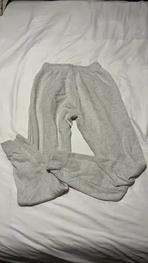 Heather White Nike Sweatpants  thumbnail 2