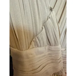 Zara Womens Champagne Floral Lace Maxi Dress Pleated V-Neck Bow Back Formal Gown thumbnail 7