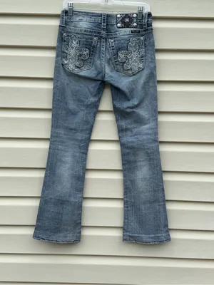 Miss Me Signature Boot Jeans Women’s 26 Blue Stretch Embellished Y2K 29 Inseam thumbnail 4