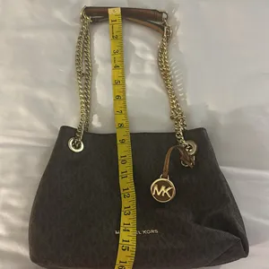Michael Kors mini Dark Brown Shoulder Bag with Gold Chain thumbnail 6