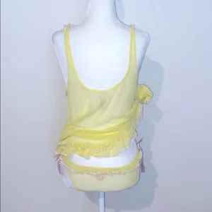 Victoria's Secret Yellow & pink Sheer Chemise & panty thumbnail 3