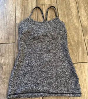 Lululemon Gray Women's Spaghetti Strap racerback tank Top size 4 thumbnail 1