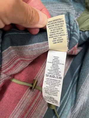 LL Bean wms olive green sherpa collar plaid lined field jacket sz M SKU 10-782 thumbnail 12