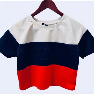 Red Fox Red White Blue Crop Top L’Amour M Patriotic Preppy Striped thumbnail 2