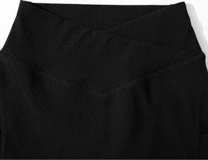 Amazon Black Crossover Biker Shorts Ribbed thumbnail 5