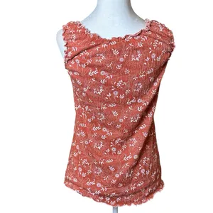 Vintage Y2K Babydoll Top‎ Younique Large Terracotta Embroidered Feminine Floral thumbnail 4