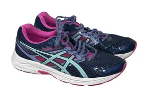 ASICS Gel Contend 3 Women’s 8.5 Running Shoes Blue Pink Gym Trainers Cushioned thumbnail 1