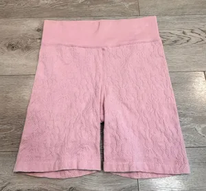 Offline by Aerie Goals Pink Floral Jacquard High Waisted Biker Shorts‎ Medium M thumbnail 1