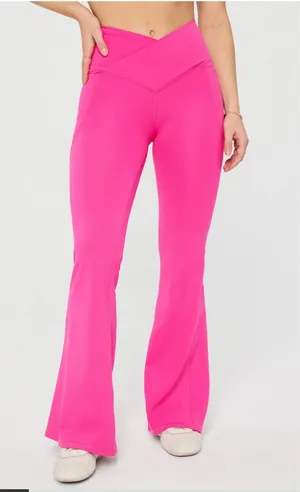Oasis PureLuxe Fabletics High-Waisted Crossover Flares thumbnail 1