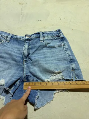 Aerie Distressed Light Blue Denim Women’s Shorts medium thumbnail 6