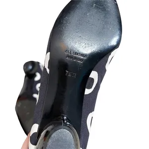 Yves Saint Laurent Circle Print Sculpted Ball Heel Pointed Toe Vintage Pump 7.5 thumbnail 7