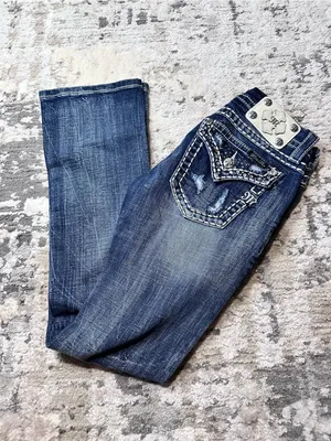 Miss Me Dark Blue Embellished Flare Jeans thumbnail 5
