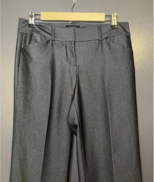 Express Pants Womens 4 Gray Herringbone Bootcut Editor Dress Work Office thumbnail 1