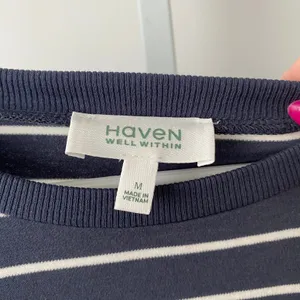Haven Well Within M‎ Navy White Striped Midi Dress Side Tie Nautical Casual thumbnail 4