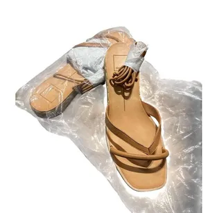 Dolce Vita Womens PRAX Cognac/Tan Leather Thong Sandals Shoes 6 thumbnail 3