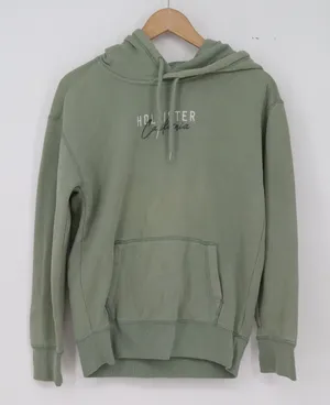 Hollister Hoodie Womens XS Graphic Sage Green Embroidered Logo Fair thumbnail 1