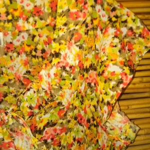 Bethany L All Over Floral Orange Feminine Top thumbnail 3